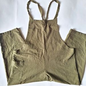 Olive green overall pants